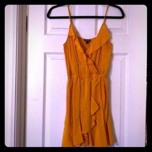 Express yellow flowy dress